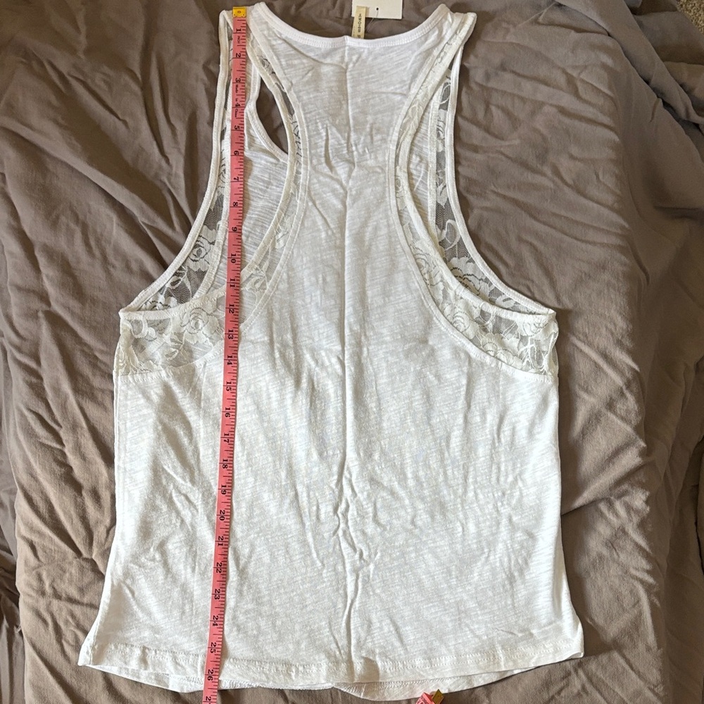 Color Story White Lace Accent Tank Top size Small - Picture 6 of 6